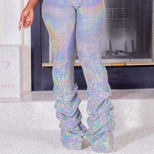 Sparkle ruched bottom pants